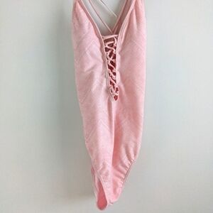 Nwt Ambrielle Strappy Pink Chevron Swim Suit M